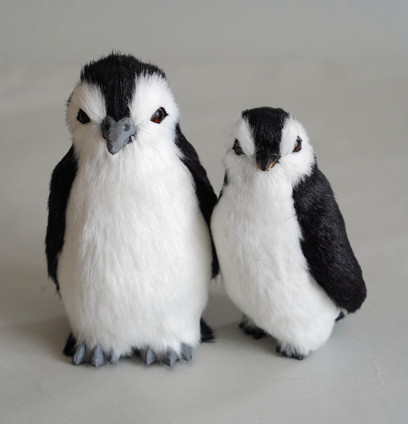仿真企鹅模型场景布置皮毛工艺品摆件教学认知动物模型帝王企鹅