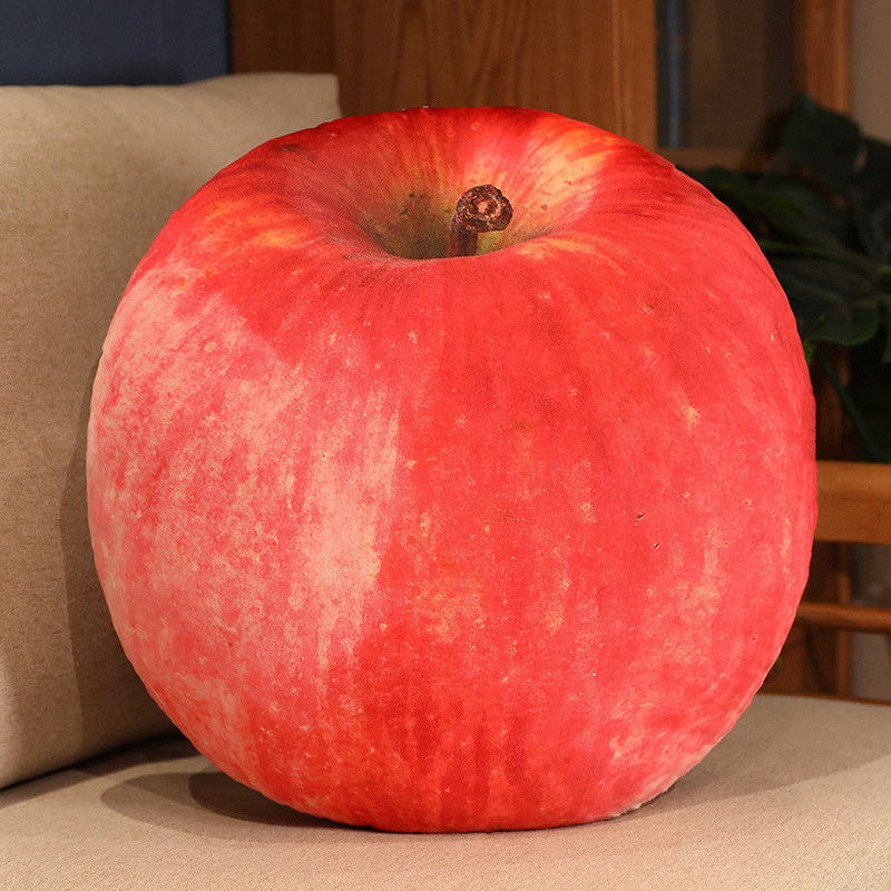 仿真苹果毛绒玩具西瓜草莓水果抱枕沙发靠垫荔枝山竹午休枕头玩偶