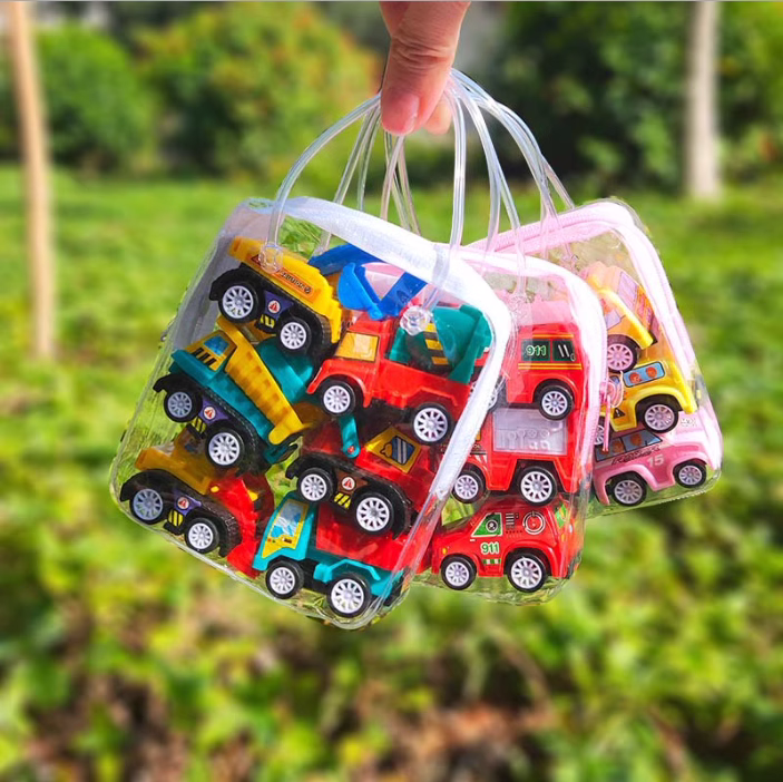 创意6个汽车袋装回力工程车卡通小玩具迷你幼儿园奖品男孩礼品物