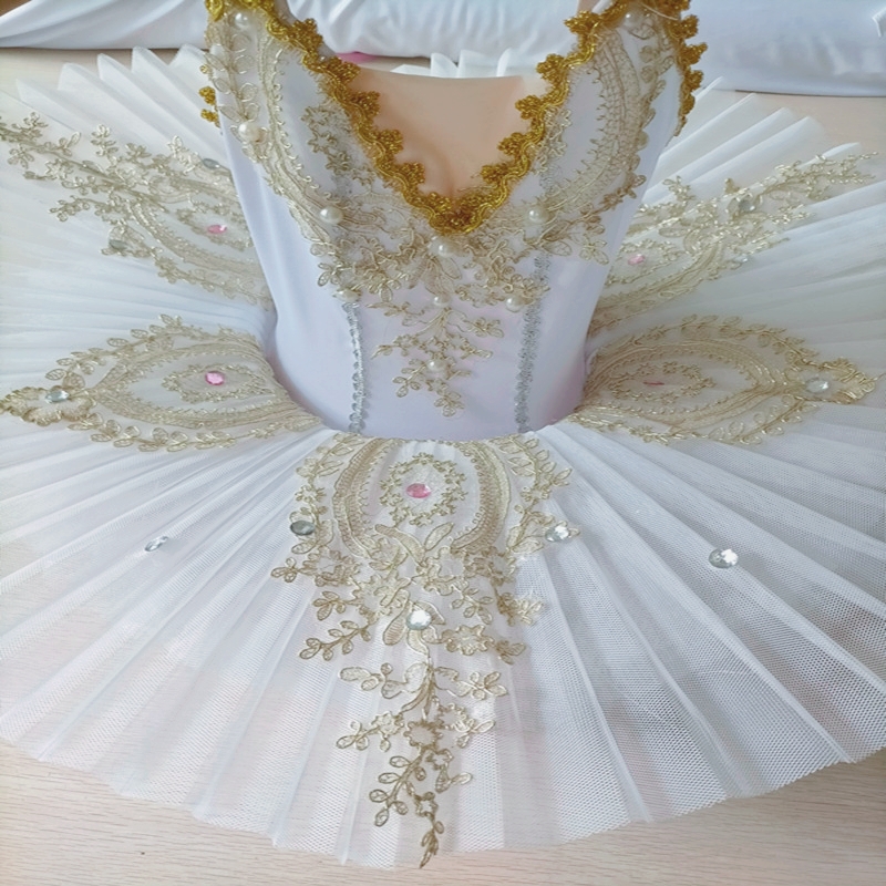 儿童芭蕾舞裙演出服小天鹅舞蹈表演tu蓬蓬裙吊带女童新款白色包邮