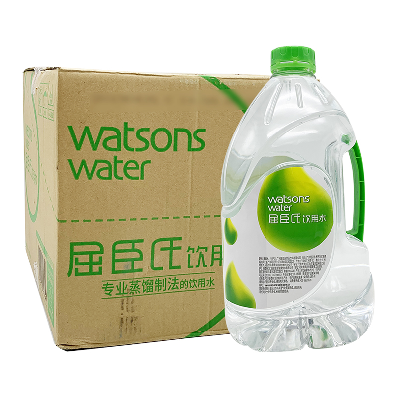 屈臣氏（Watsons）饮用水（蒸馏制法）蒸馏水4.5L*4桶装满3箱包邮