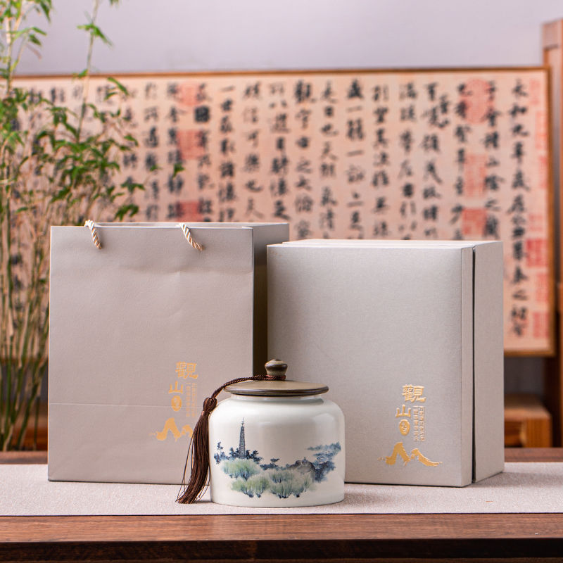 茶叶包装礼盒空礼盒通用陶瓷茶叶罐大号绿茶红茶密封罐包装盒定制
