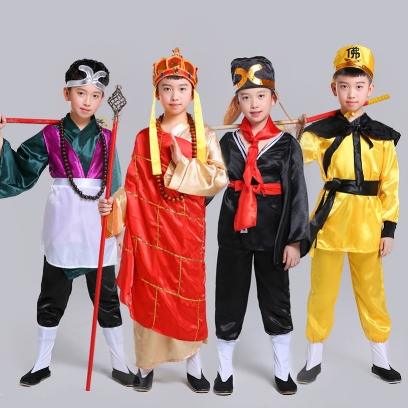六一儿童西游记演出服师徒四人角色扮演成人道具古装表演服孙悟空