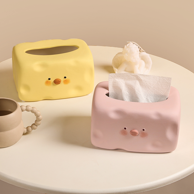泽歌创意北欧可爱纸巾盒家用客厅茶几ins风抽纸盒家居装饰品陶瓷