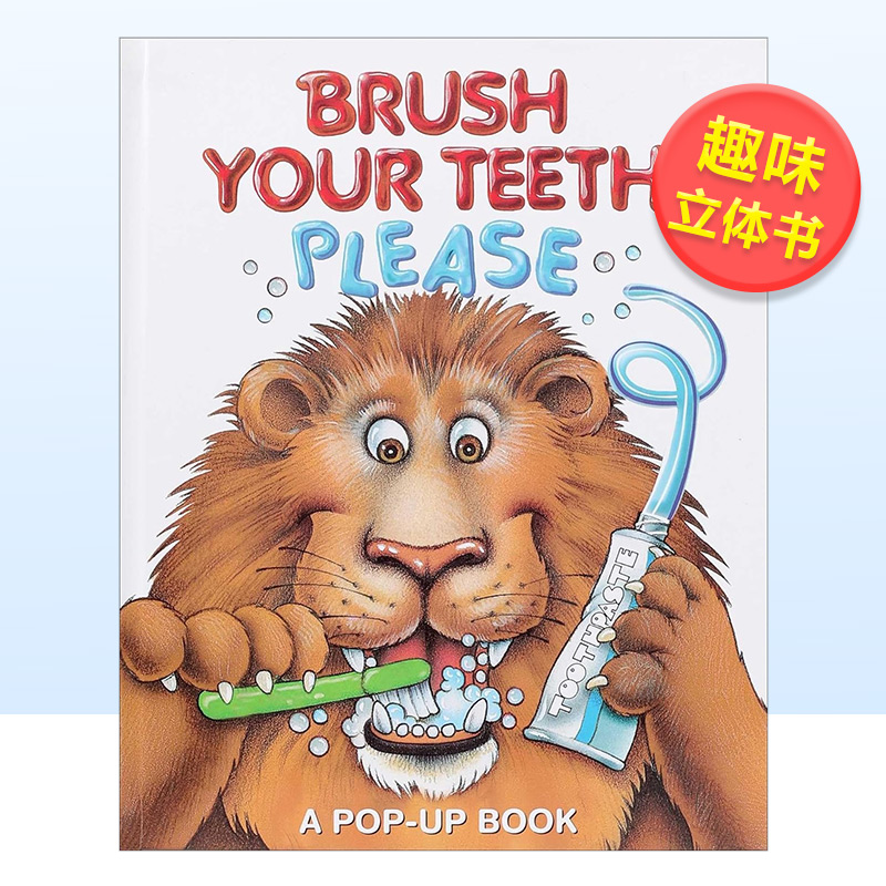 【预 售】Please：A Pop-up Book 请刷牙 趣味立体书 Brush Your Teeth英文儿童趣味原版图书外版进口书籍Jean Pidgeon