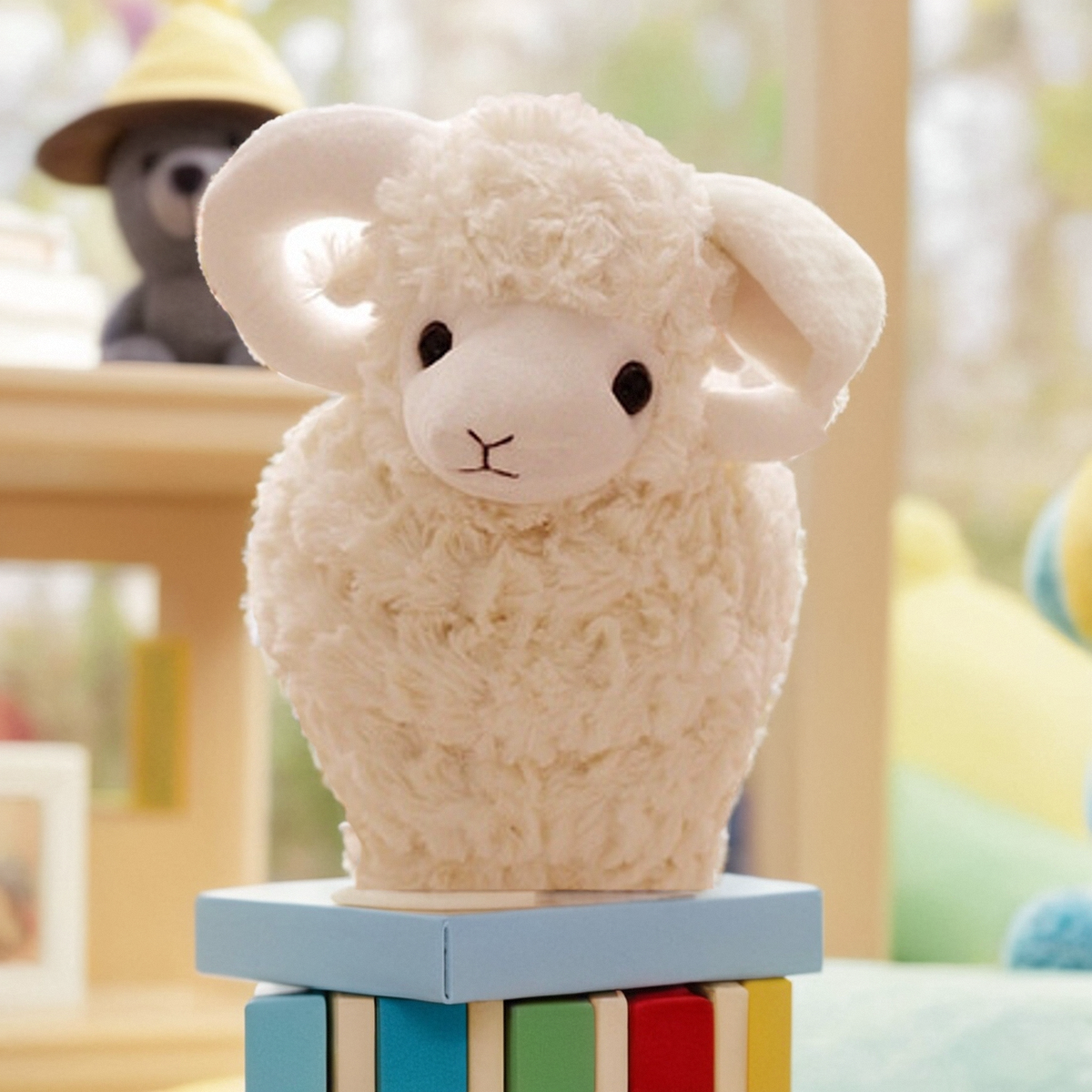 仿真小绵羊公仔超萌可爱小羊玩偶羊驼毛绒玩具女孩圣诞节礼物促销