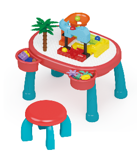 意奇搭早教益智小积木桌滑道系列3-6周岁儿童玩具