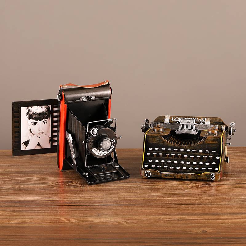铁艺复古怀旧老式打字机摆件年代感老物件打印机模型店铺橱窗布置