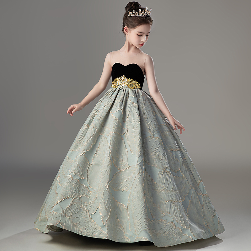 儿童晚礼服高端女童公主裙生日时尚小主持人钢琴模特走秀演出服装