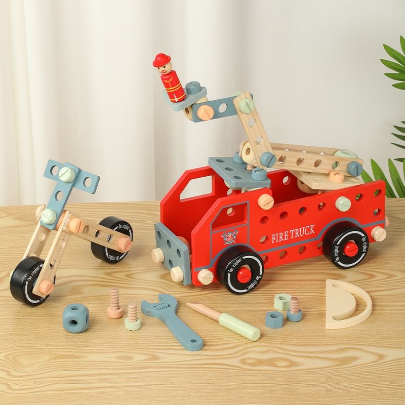 幼乐比木制螺母组合拆装玩具螺丝螺母套装拼装diy组装多功能玩具