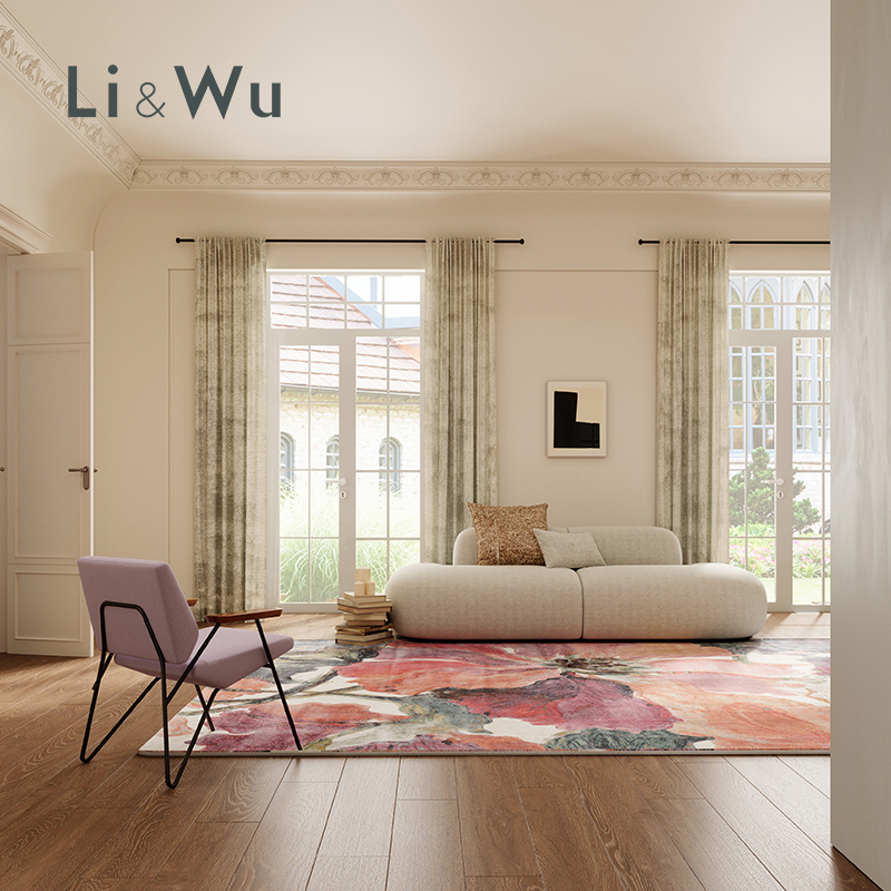 Li and Wu比利时进口Ragolle高级轻奢地毯客厅沙发花卉艺术现代风