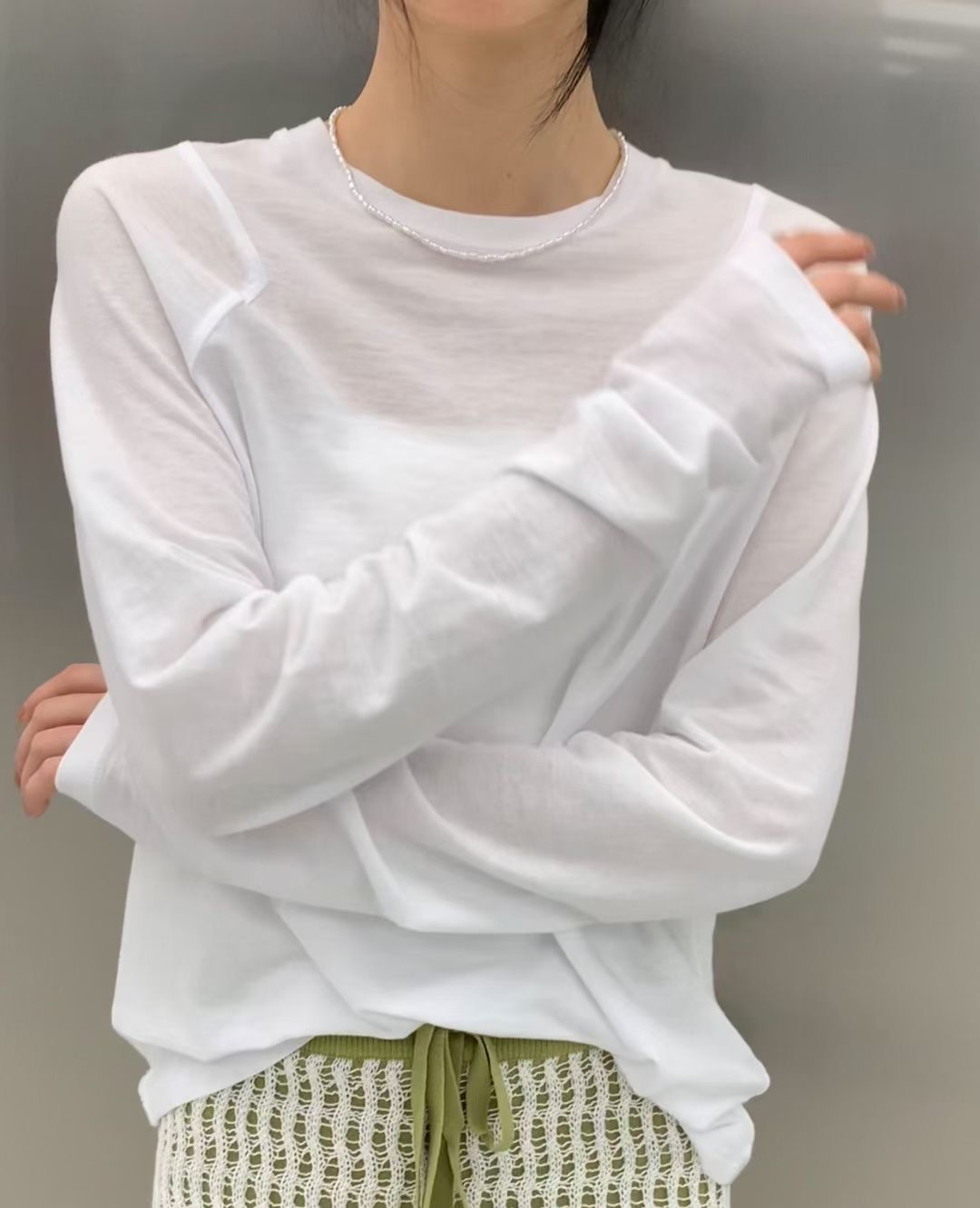 自留推荐 薄透面膜T恤 MQ拼接设计舒适气质强粘棉宽松显瘦防晒衫