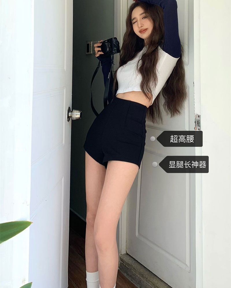黑色性感高腰设计感西装短裤女夏款2023韩版小个子显瘦高级感热裤