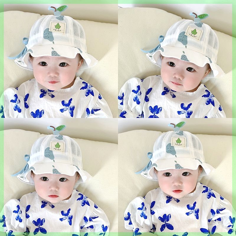 0一6月婴儿帽子夏款宝宝渔夫帽遮阳可爱婴幼儿春男女童太阳帽