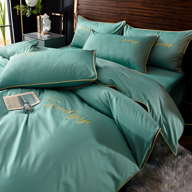 四件套全棉纯棉床上用品单双人春夏床单被套1.8m床单被套1.5米