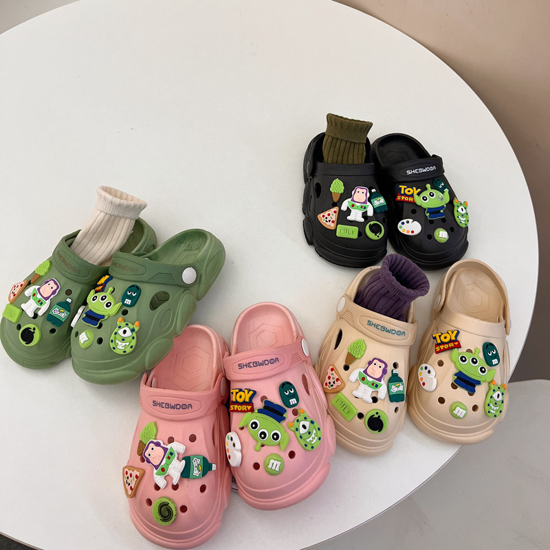 Milo7c-自制 韩国夏儿童洞洞鞋卡通亲子凉拖鞋宝宝防滑外穿沙滩鞋