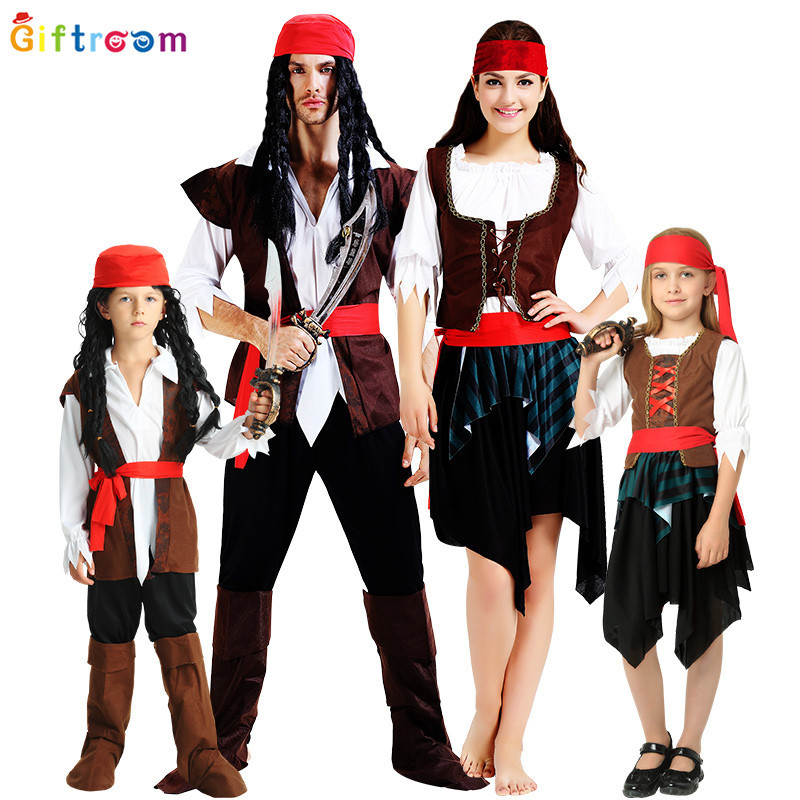 Pirate Costumes新款万圣节角色扮演服 海盗装 加勒比海盗亲子装