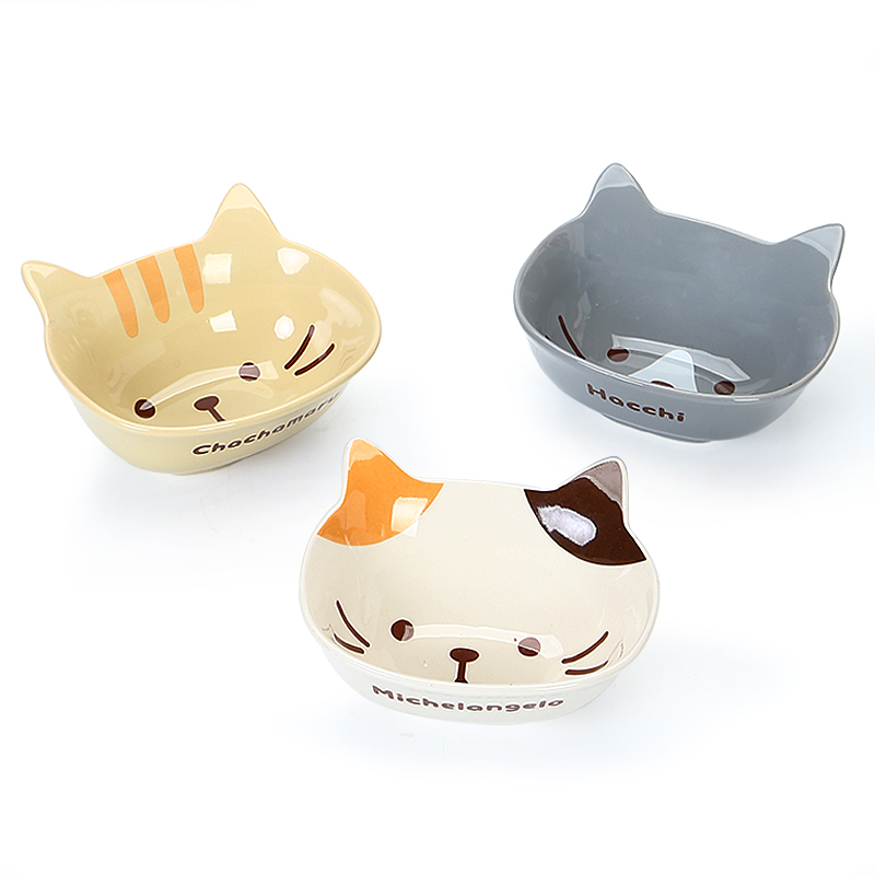 日式立体猫耳陶瓷沙拉碗酱料调味可爱猫脸甜品碗儿童个性卡通餐具