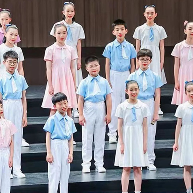 六一中小学生大合唱团表演服装儿童合唱演出服表演服演讲朗诵礼服