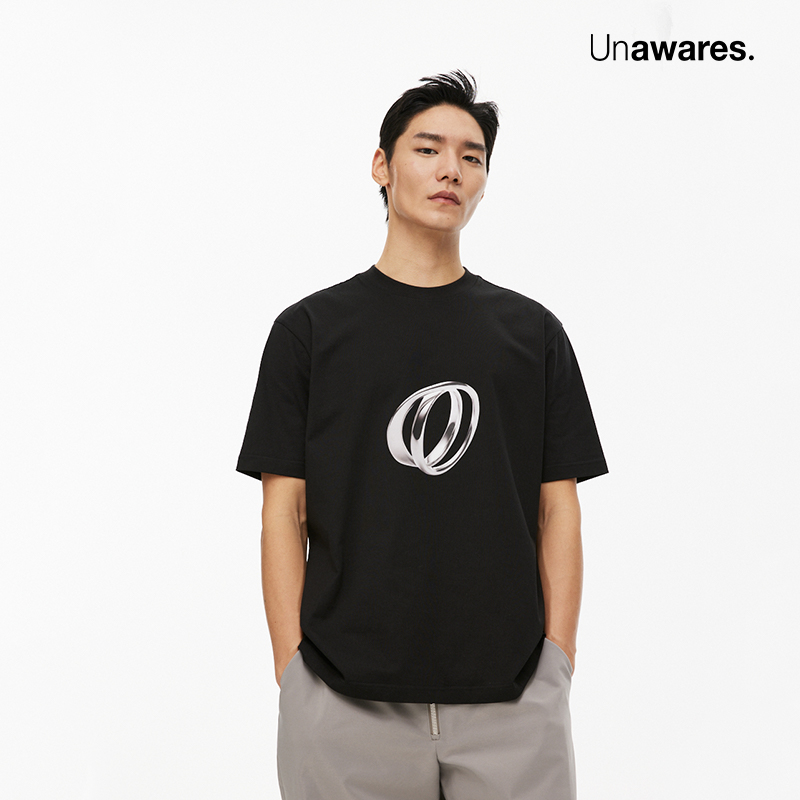 Unawares 双环3D渲染直喷印花短袖T恤 240g