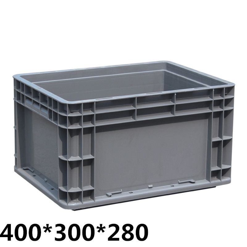 灰色物流周转箱长方形加高塑料箱子工业筐胶箱大收纳盒胶框盒子框