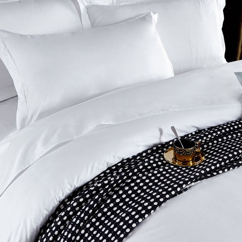 星级酒店宾馆专用全棉纯棉四件套布草白色民宿床上用品床单人被套