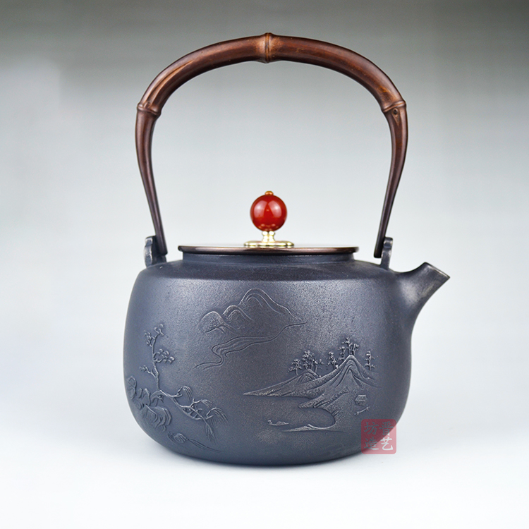 晋艺坊 铁壶锦绣山河 传统手工晋城特色礼品养生茶壶