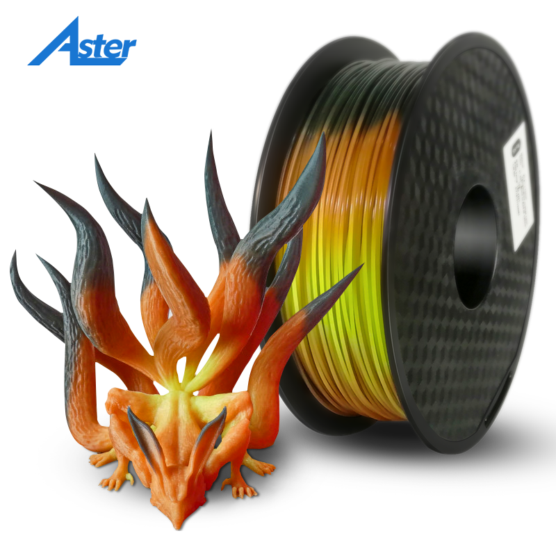 Aster 3D打印机耗材PLA 三色温变色多色彩虹 感温热敏感1KG 1.75