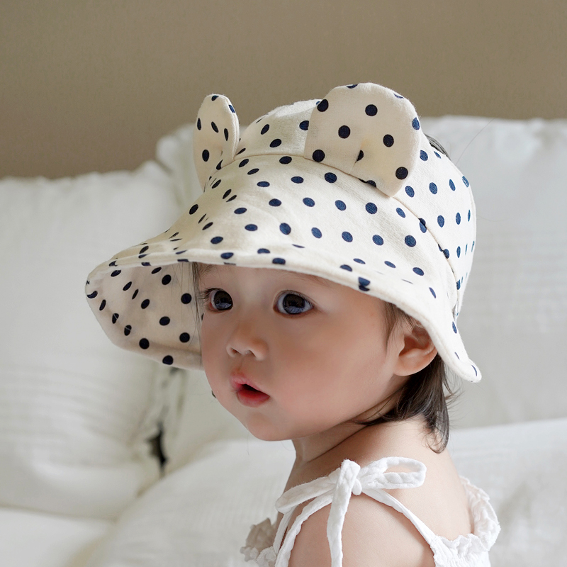韩国婴儿遮阳帽夏季防晒帽空顶女宝宝大檐鸭舌帽可爱小月龄太阳帽