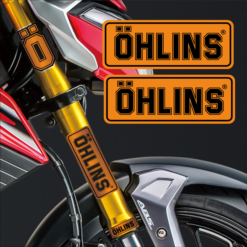 适用于OHLINS欧林斯避震器改装用品黑色套装摩托车机车反光贴纸