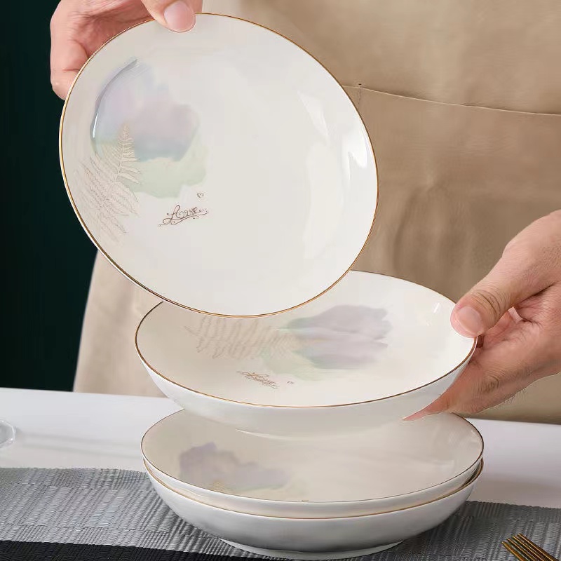 北欧轻奢陶瓷盘子菜盘家用2022新款碟子餐盘高级感餐具异性菜盘子