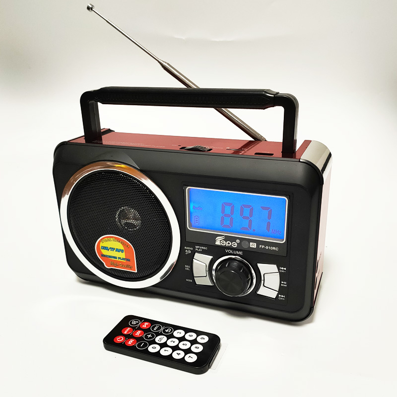 Fepe飞鹏遥控数字FM调频收音机选台选曲充电插卡优盘播放器录音