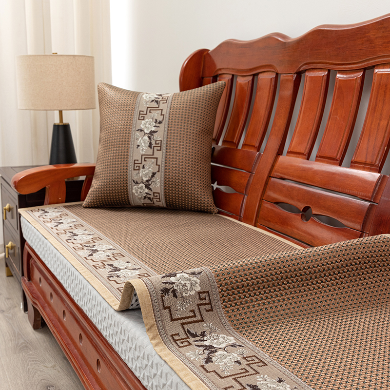 夏季中式红木沙发坐垫凉席垫实木家具藤席防滑沙发垫木椅子可定制