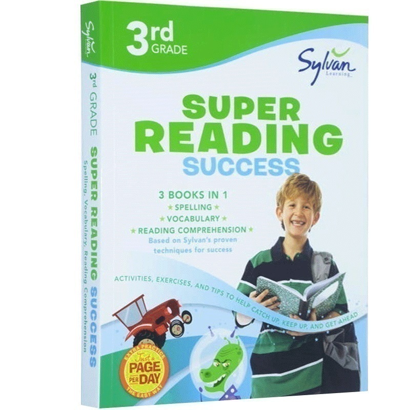 美国小学三年级练习册 拼写+词汇+阅读理解 Third Grade Super Reading Success 英文原版小学教辅 英文版进口英语书籍