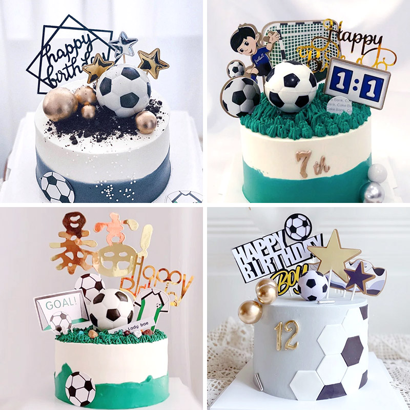 足球蛋糕装饰足球小子摆件球门框亚克力插件网红男生生日运动主题