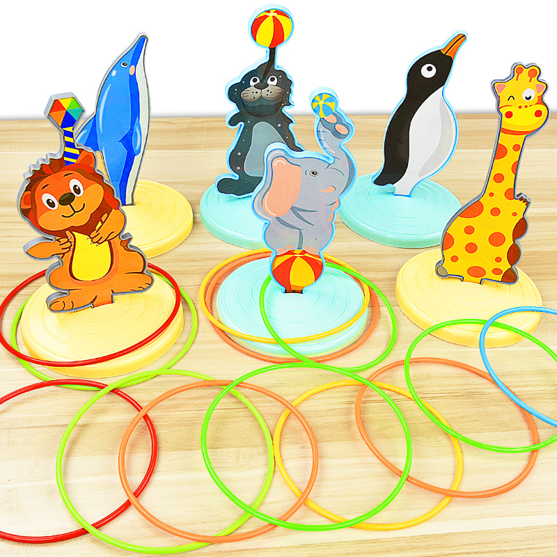 新款动物套圈圈儿童玩具益智亲自互动套环室内户外地摊夜市塑料圈