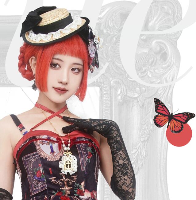 【三天发货】月光酒馆Lolita古董画廊官配小物帽子项链胸针