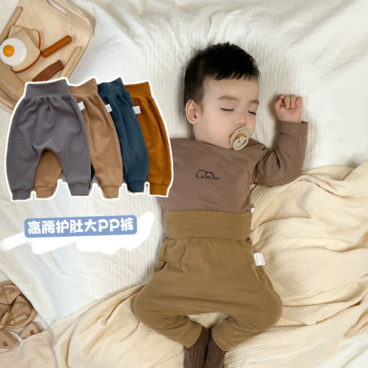 【小月龄宝宝专属】韩版宝宝大PP裤婴幼儿高腰护肚裤纯棉有弹力