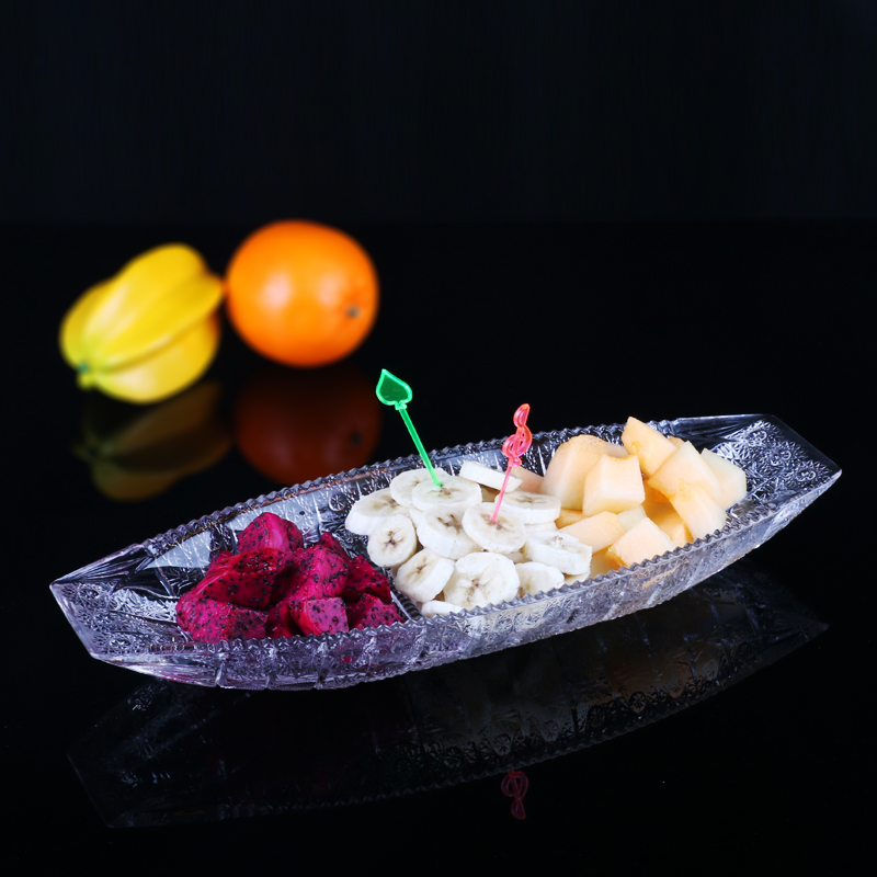 家用水果盘水晶玻璃碗糖果盒创意现代简约客厅茶几果盆大小号果斗
