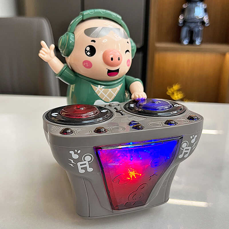 dj小猪打碟动感音乐宝宝0-1一2周岁男童跳舞电动玩具抖音网红同款