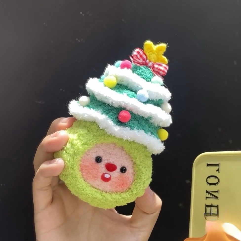 loopy小海狸团子圣诞树玩偶自制毛线diy手工编织材料包毛绒玩具女