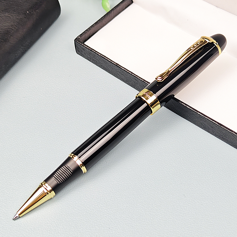 0.7mm黑色签字笔中性笔宝珠笔盒装办公商务礼品金属笔免费刻logo