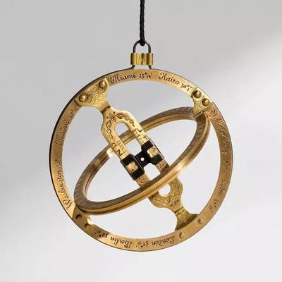 奥地利Kala环式日晷仪吊坠纯铜生日礼物男生家具饰品环形创意摆件