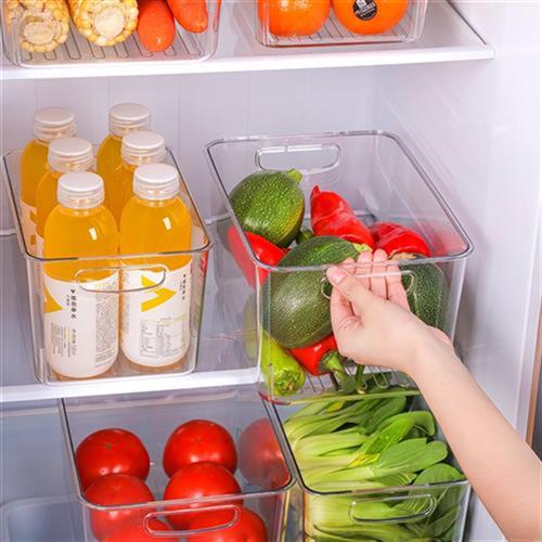 手提式冰箱收纳盒 厨房收纳篮大号果蔬可乐盒 透明食品冷冻保鲜盒