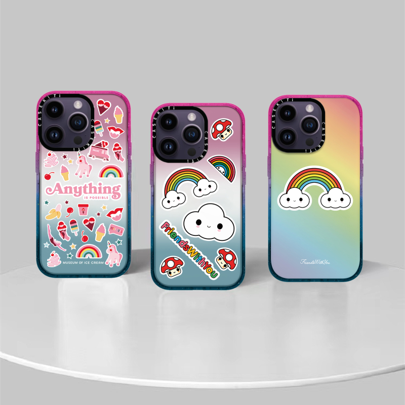CASETi艺术家联名款 冰淇淋博物馆 彩虹蘑菇云朵 彩虹适用于苹果14pro max手机壳iPhone13透明保护套15pro