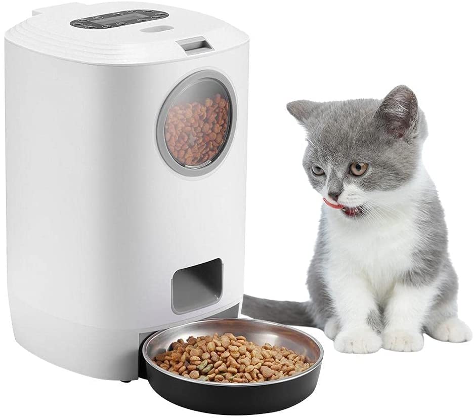 猫咪可视自动喂食器4.5升视窗宠粮定时定量智能不锈钢盘食盆易清