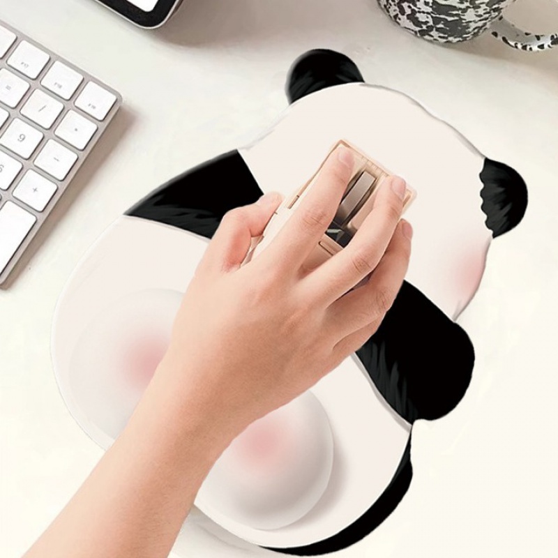 粉屁屁熊猫鼠标垫手护腕垫女生可爱新防滑电脑办公高级感键盘手托
