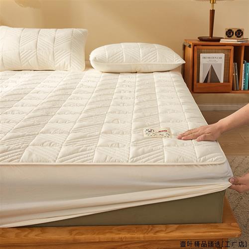 新款A类母婴级大豆纤维夹棉床笠单件原棉本色床罩加厚全包床垫保