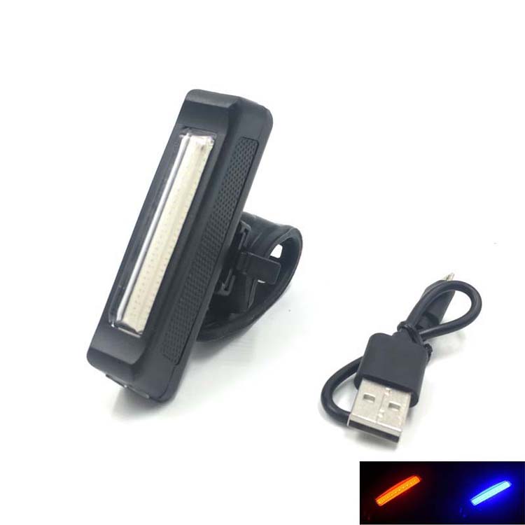 6模式红蓝光 USB 充电自行车尾灯 电动车 滑板车安全警示灯