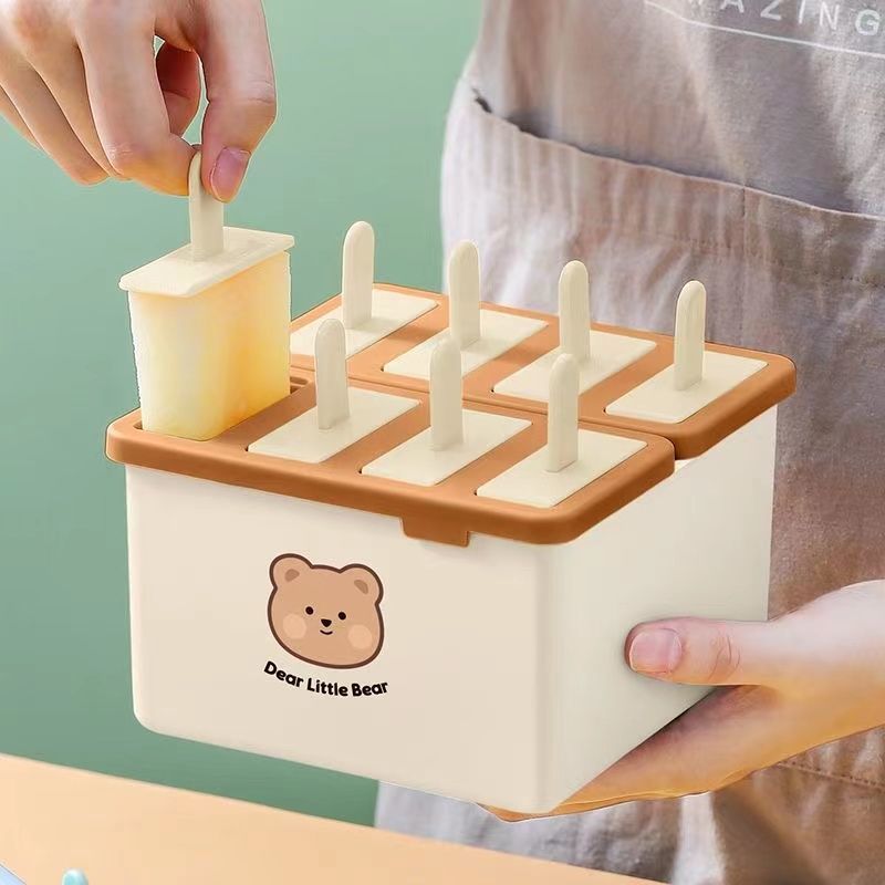 新款自制冰淇淋老冰棒模具制冰器冻冰格布丁盒制冰雪糕家用冰棍盒
